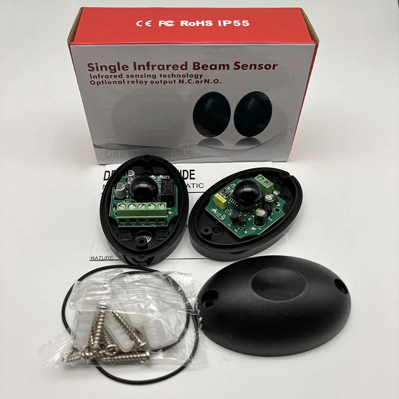 

12V-24V инфракрасный датчик луча, датчик луча, аксессуары для ворот, открывание дверей, датчик защиты от защемления, сигнализация для дверей и окон, водонепроницаемый IP55