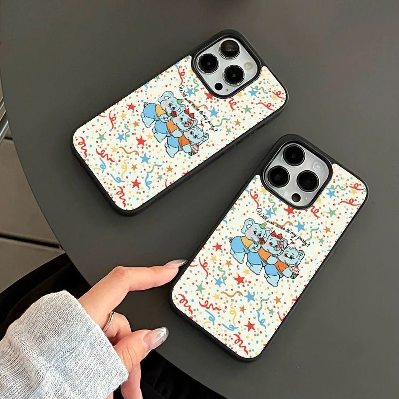 

Ins Cute Colorful Star Elephant Party R Phone Case for IPhone 15 14 11 12 13 Pro Max Geometric Phone Case for IPhone XR XS MAX