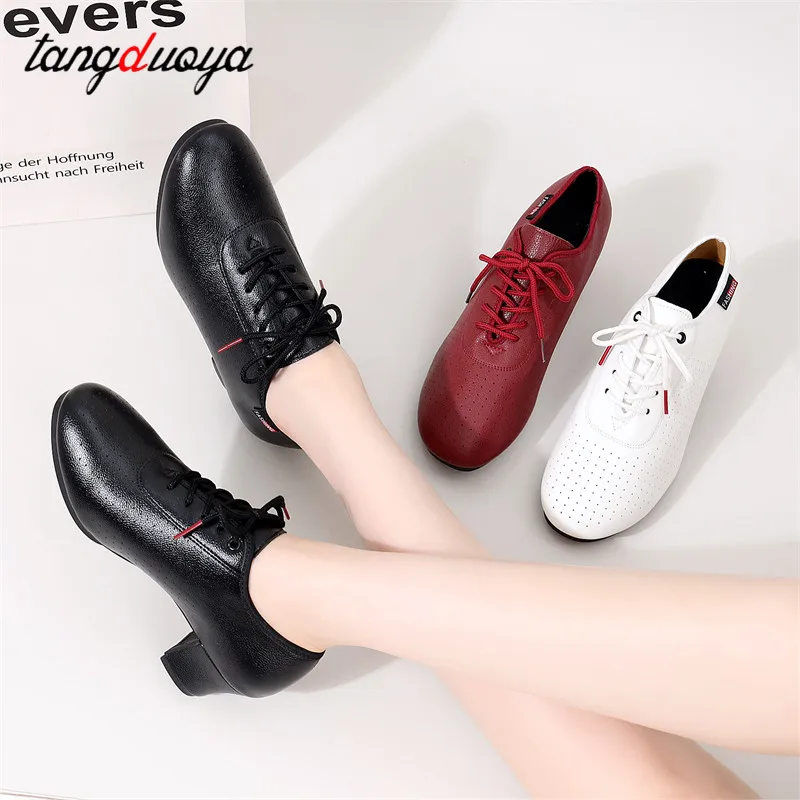 Ballroom dancing shoes for women dance shoes latin lace up leather dancing ahoes Modern Tango Square Dance Salsa Training Shoes