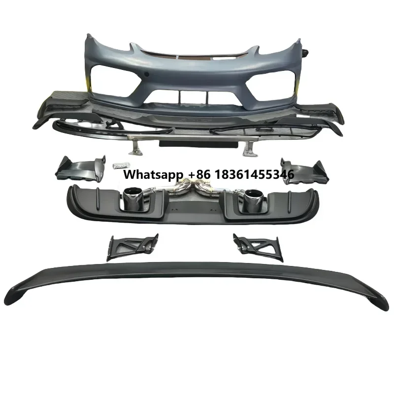 for the 718 GT4RS Modified with Plastic Material Body Kit Including Front Bumper Rear Lip and Rear Wing