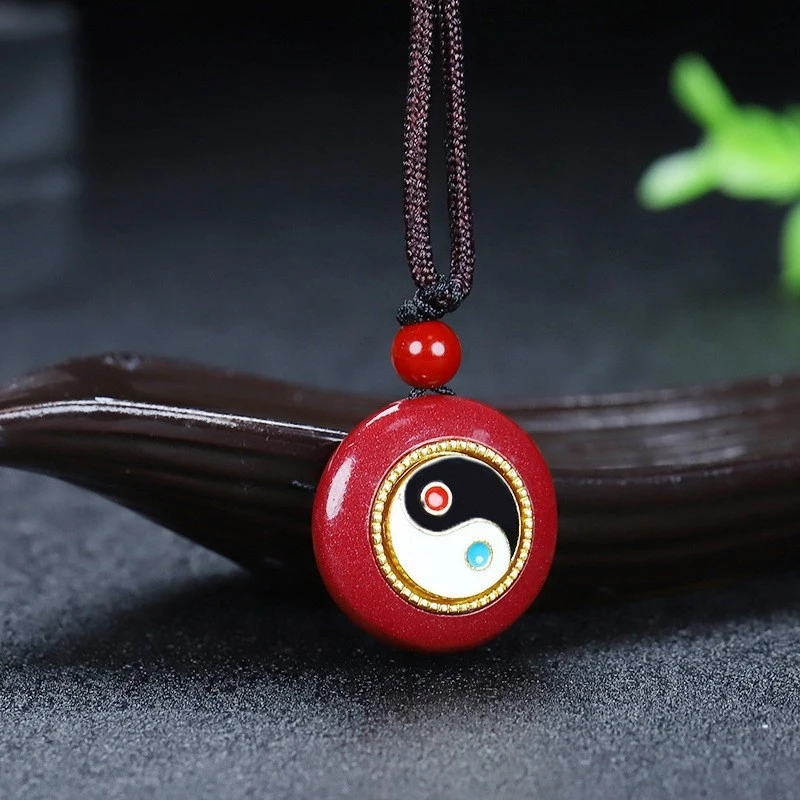 High-content purple goldstone Tai Bagua inlaid pendant men's women's necklace accessory
