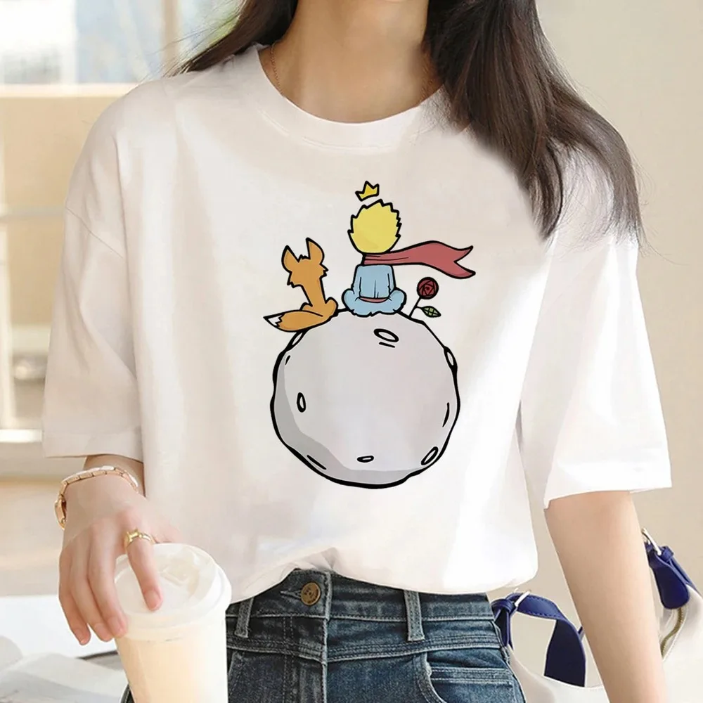 2024 New Popular T-shirt Little Prince Top Women\'s Street Animation T-shirt Fashionable Simple Cute Style Women\'s T-shirt