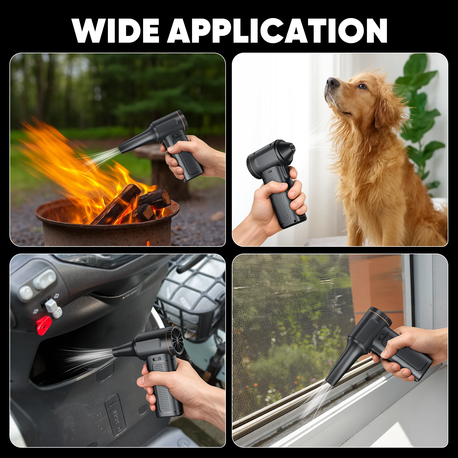 F11 توربو منفاخ نفاث 130000 دورة في الدقيقة عالية الطاقة منفاخ الهواء فرش السيارات توربو مروحة سرعة الرياح 65 متر/الثانية 8000 مللي أمبير منفاخ الهواء العنيف #6