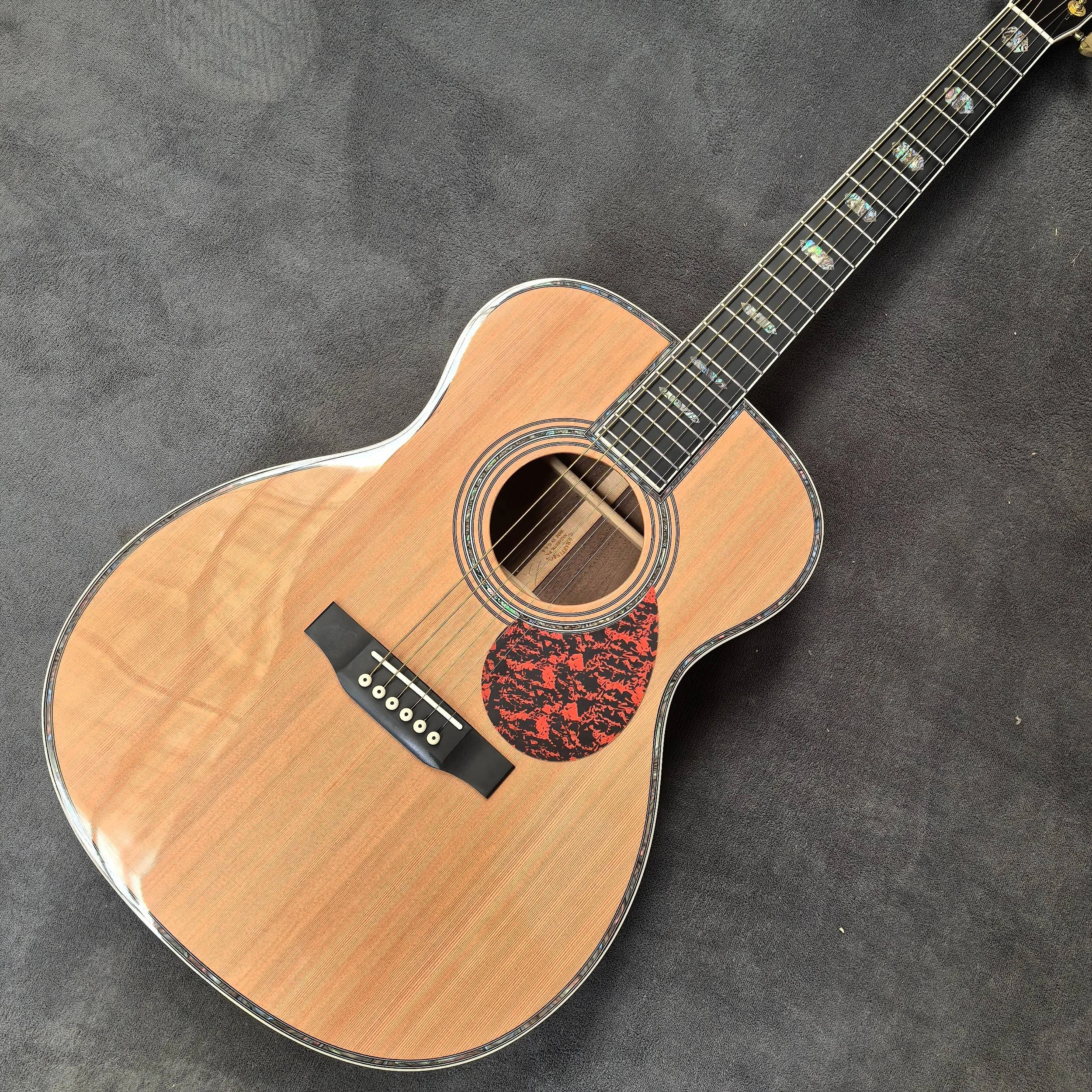 40 Inch OM45 Series Acoustic  Guitar Spruce Top with Rosewood Fingerboard and Back Glossy Gift