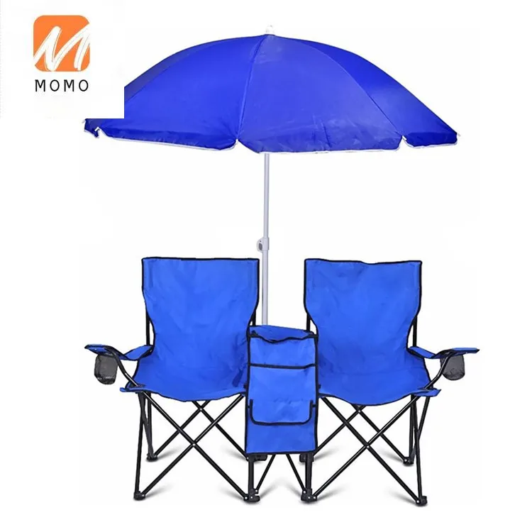 New Hot Sale Folding Double Fishing Chair Umbrella Outdoor Camping Picnic Beach Chair Portable Fish Chair