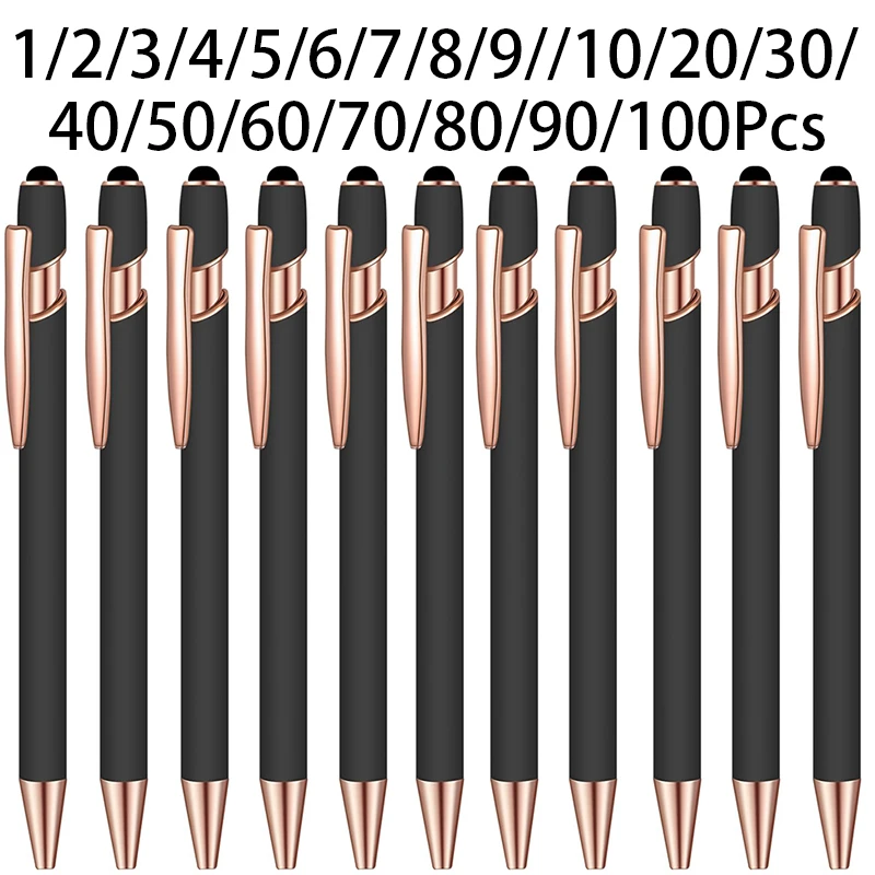 

1-100 шт. 2 в 1 стилус Шариковая ручка мягкая сенсорная металлическая шариковая ручка