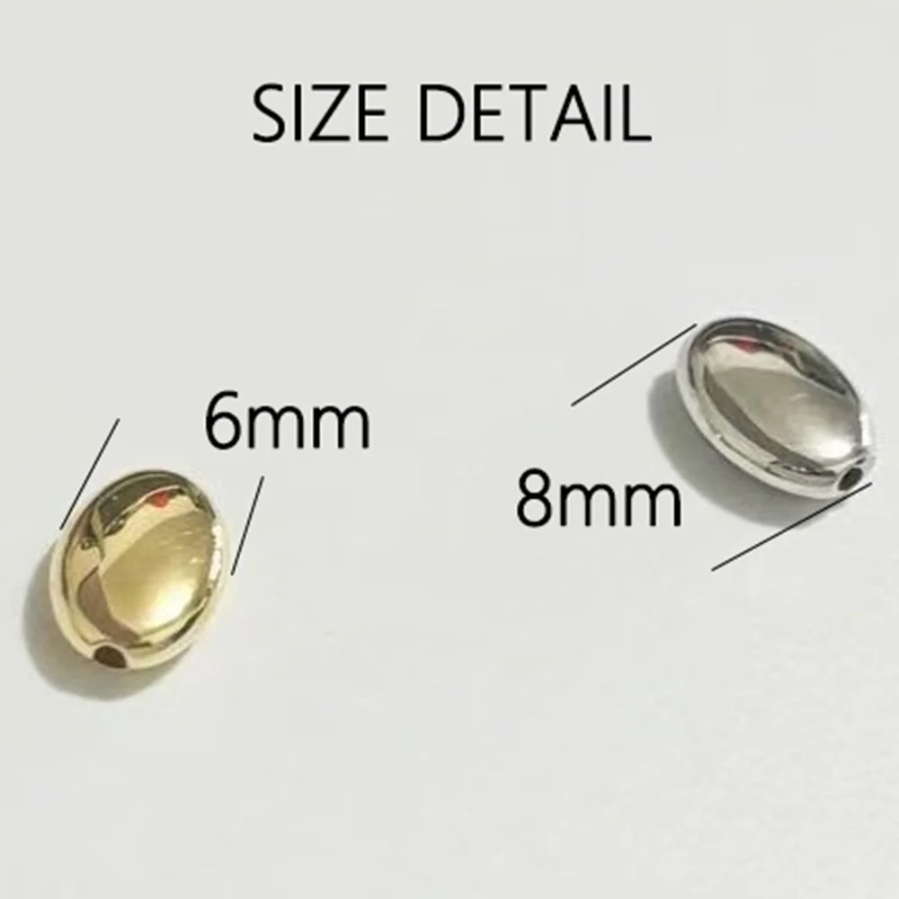 6x8mm Oval Shape Spacer Loose Oval Flat Bead Charms DIY For Jewelry Making Necklace Bracelets Accessories Beadwork Craft