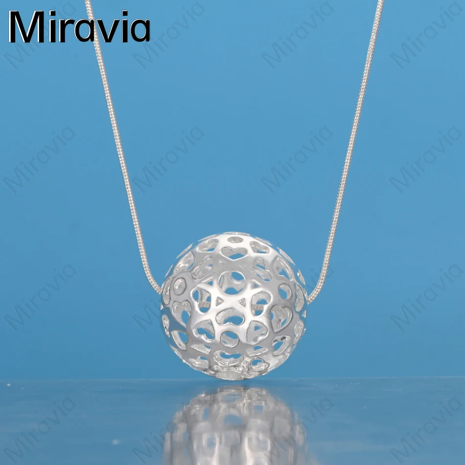 

Miravia 925 Sterling Silver Hollow Love Ball Pendant Necklace Women'S Exquisite Cute Wedding Party Jewelry