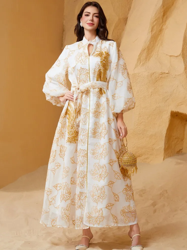 Abaje dla kobiet Dubaj Luksusowa afrykańska moda muzułmańska Sukienka Kaftan Marokański Suknie wieczorowe Boubou Robe Djellaba Femme