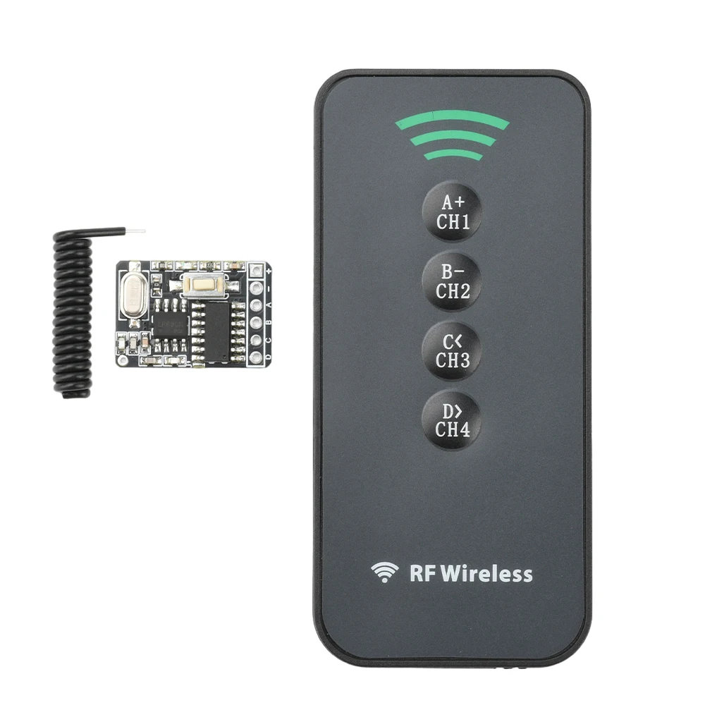 Commutateur de télécommande sans fil 4 canaux 433Mhz, Module récepteur de Code d'apprentissage RF DC 3-5V 4CH, Interlock autobloquant pour Jogging