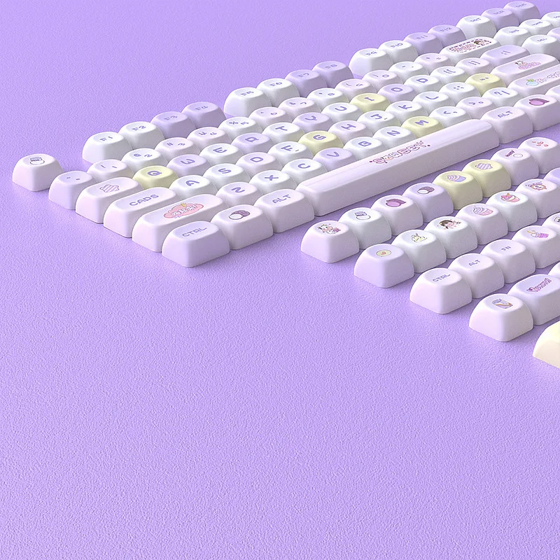 Bobo milk tea keycap MOA height PBT material DIY small full set of 135 key positions hot sublimation