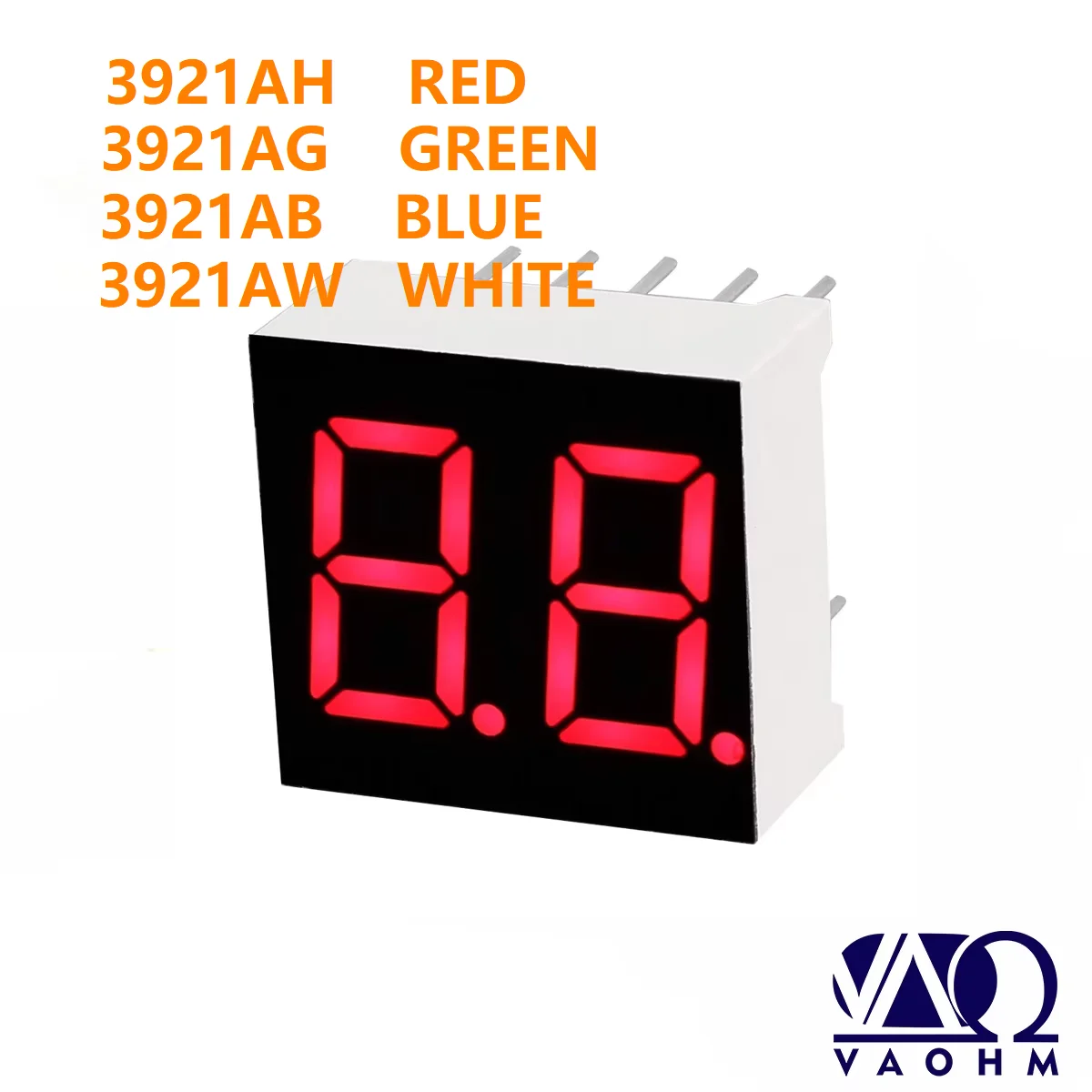 10PCS 3921AH 3921AB 3921AG 3921AW 0.39 Inch Common Cathode Two Digit Seven Segment Led Display Tube 10Pin Red Blue Green White