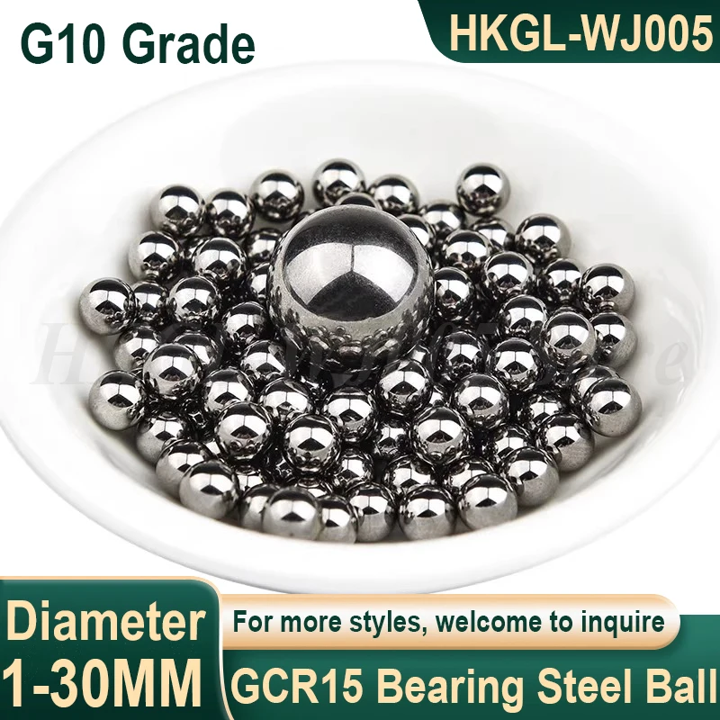 1-30mm GCR15 Bearing Steel Ball G10 High Precision Bearing Ball Solid Smooth Steel Ball High Hardness HRC63 Round Bead Ball