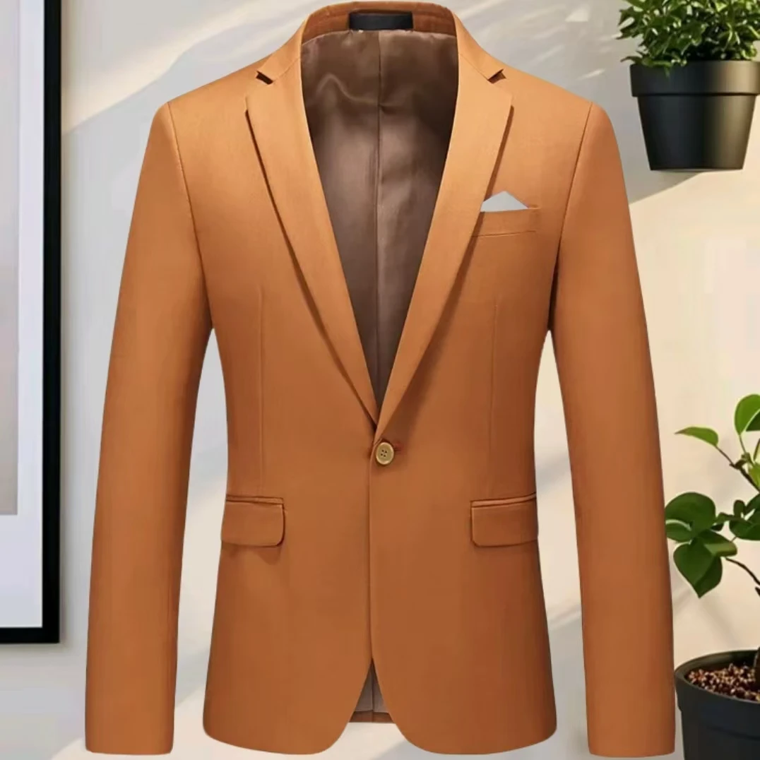 

Мужские костюмы, повседневное пальто, элитная мужская одежда, приталенный смокинг для жениха, костюм с одной пуговицей и лацканами, пиджак для жениха