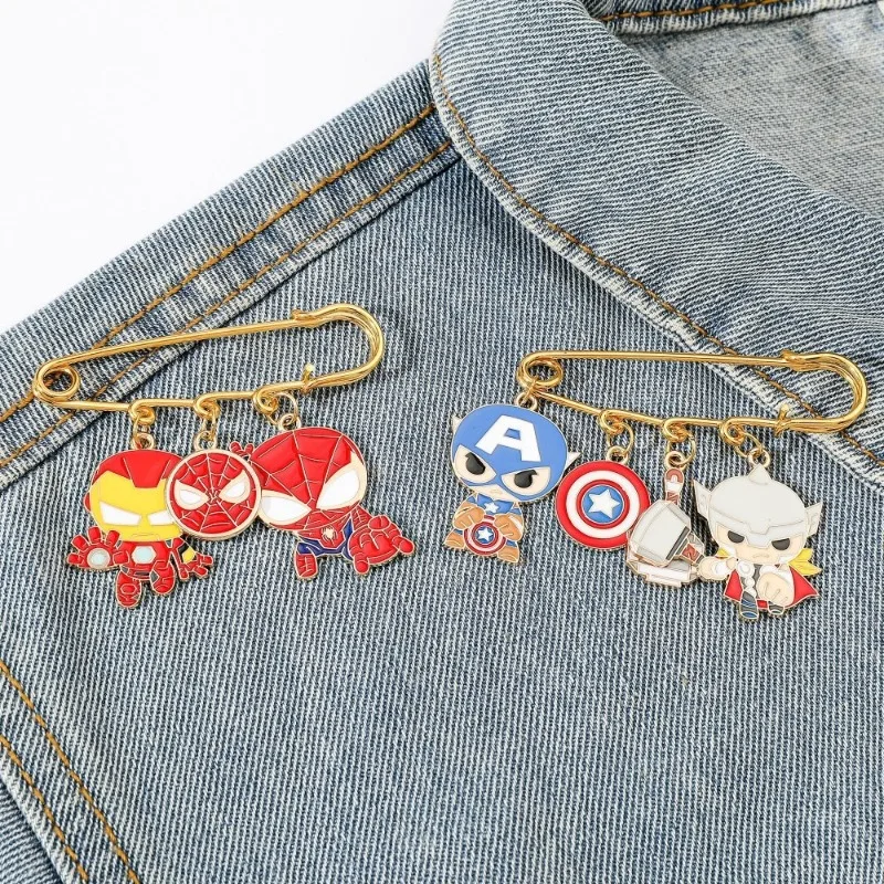 Marvel Iron Man Broche Anime Figuur Spider-Man Cartoon Legering Pin Rugzak Anime Merchandise Decoratie Kinderen Verjaardagscadeautjes