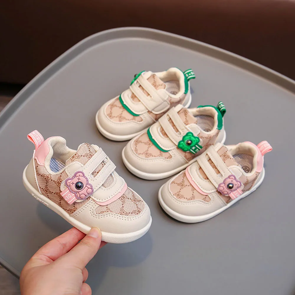 Trend Fashion Sport Shoes For Children PU Leather Ergonomics Toddler Shoes For Infant Baby Korean Style LIttle Kid's Footwear