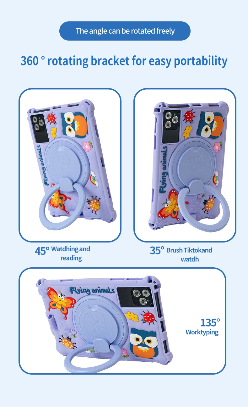 New 10.1-inch Kids Tablet 4G LTE Android 13 Go WIFI Octa Cor Processor 8GB RAM 64GB ROM Butterfly Case