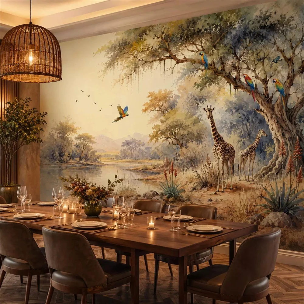 custom mural lion wallpapers for living room bedroom background home decoration elephant animal world wallpaper 3D wall Stickers
