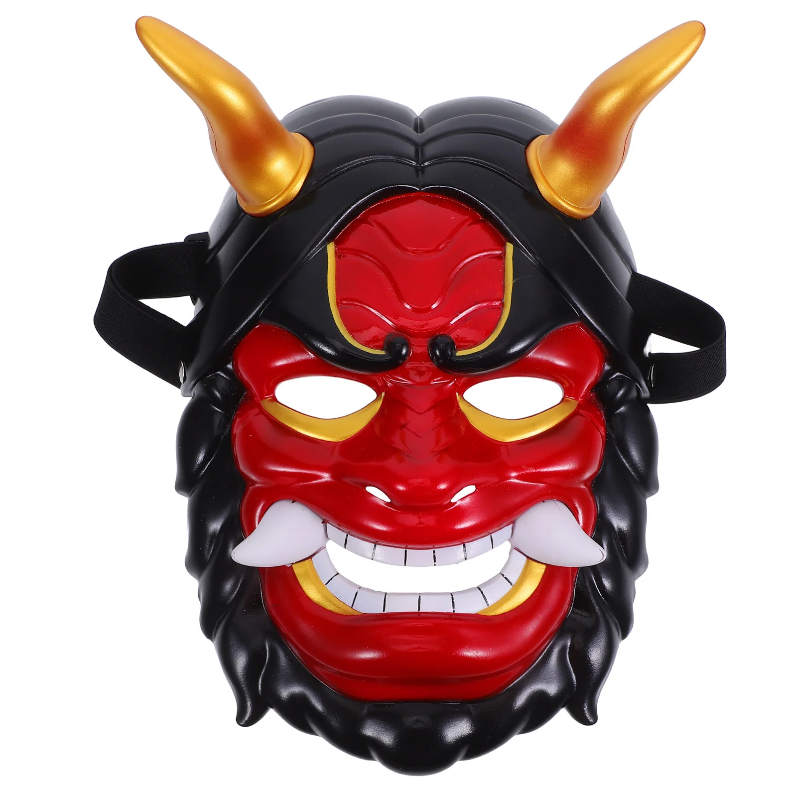 Masque de démon japonais Hannya à cornes, masque facial complet pour Cosplay, fête d'halloween, Festival, masques effrayants légers réutilisables