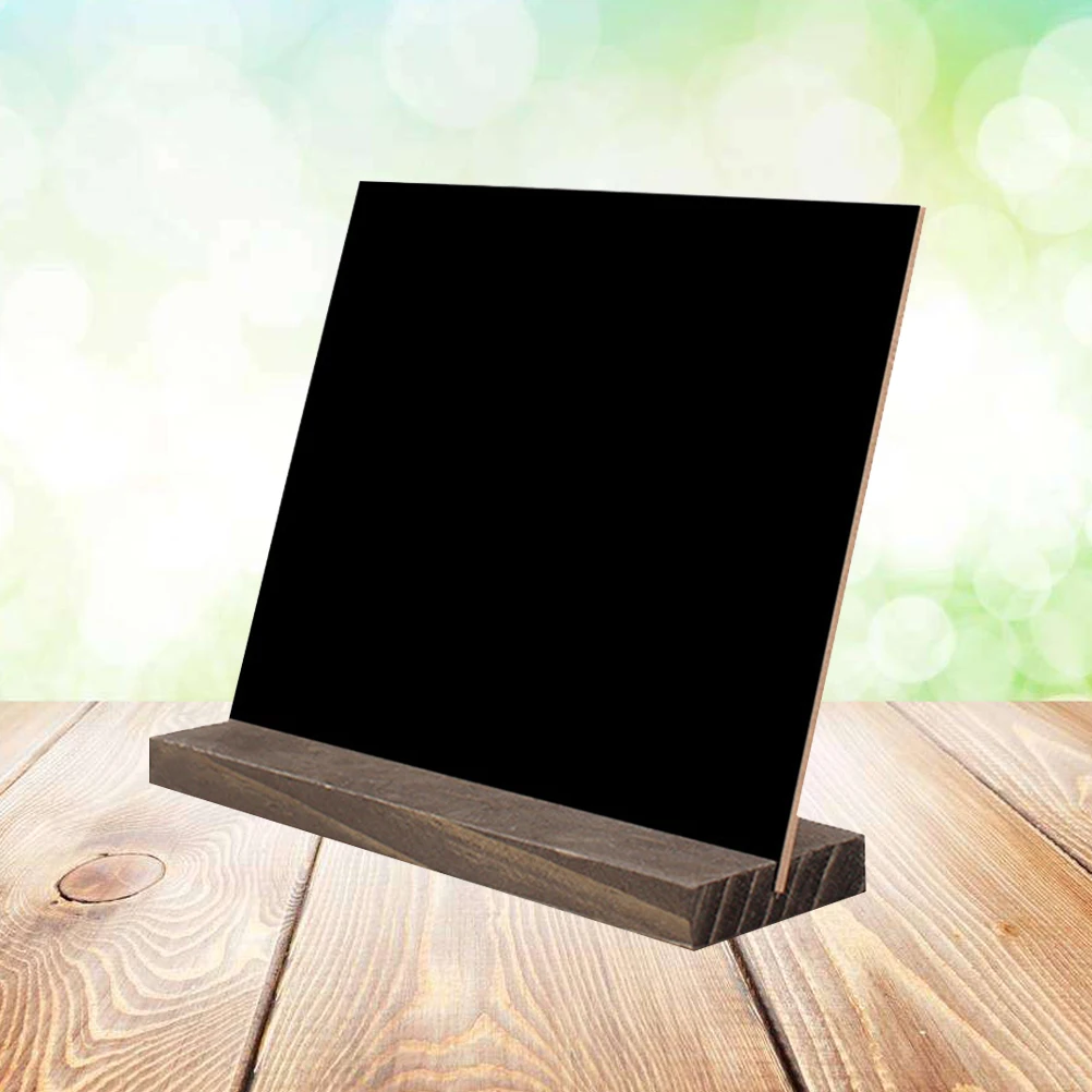 

Small Wooden Base Blackboard Decorative Mini Sign Bamboo Chalkboard with Stand Double-sided