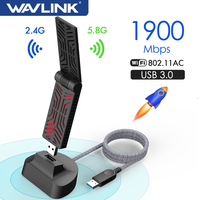 Wavlink AX1800/AC1900 Dual Band USB 3.0 WiFi Adapter 5Ghz WiFi 6 (802.11ax) Wireless Network Card High Gain Antenna USB Adapter