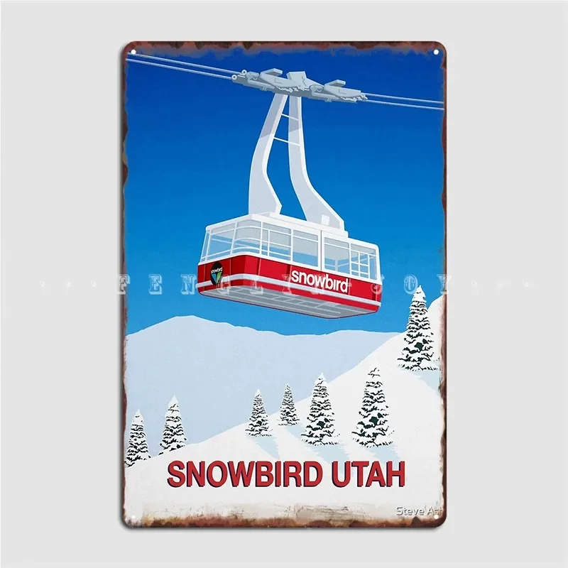 Snowbird Ski Resort Metal Sign Decoration Mural Wall Decor Club Tin sign Poster