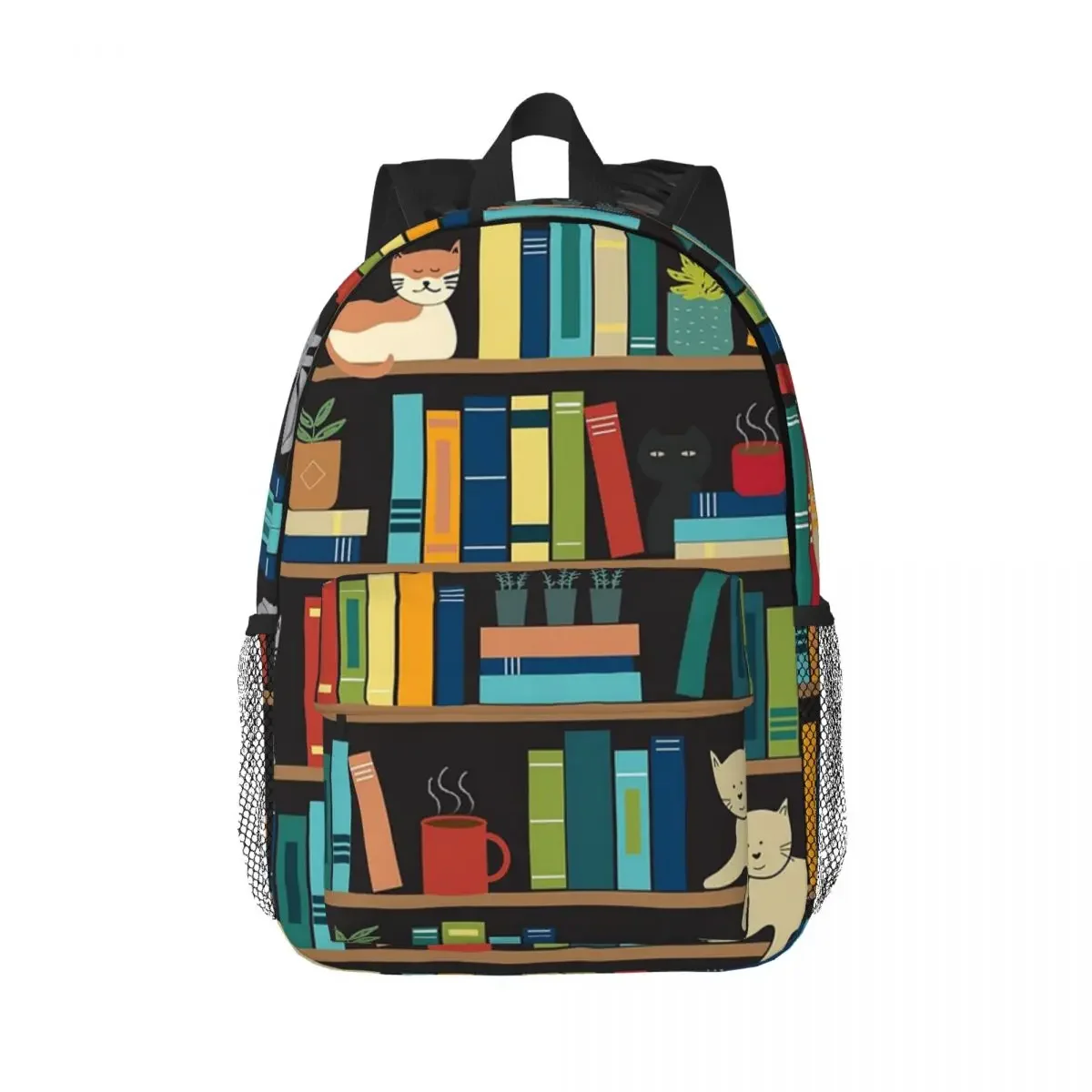 Sac à dos de dessin animé de grande capacité pour les amoureux des livres, les étudiants, les bibliothèques, les étudiants, les adolescents, les étudiants, les ordinateurs portables