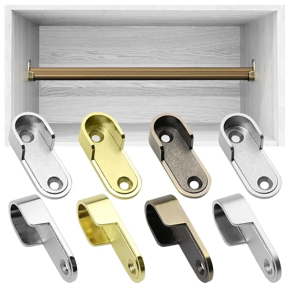 

2Pcs 16mm Furniture Hardware Closet Pole Sockets Hanging Rod Rod Holder U Shape Hang Support Closet Flange