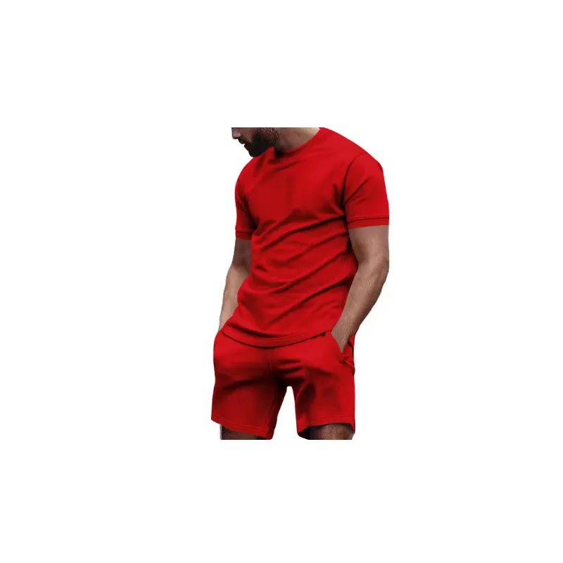 Camiseta de manga curta masculina e shorts esportivos, roupa esportiva de secagem rápida, respirável e fresca, moda fitness, conjunto de duas peças, verão