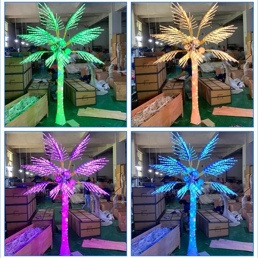 Luxury Outdoor Led Artificial Coconut Tree Light Christmas Tree Lamp Height 110vac 220vac Rainproof Drop