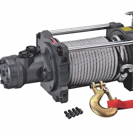 15000LBS Steel Wire Rope Traction Winch Car Rescue Hydraulic Winch Tractor for Truck Off-Road Recovery Rescue Pulling Pro