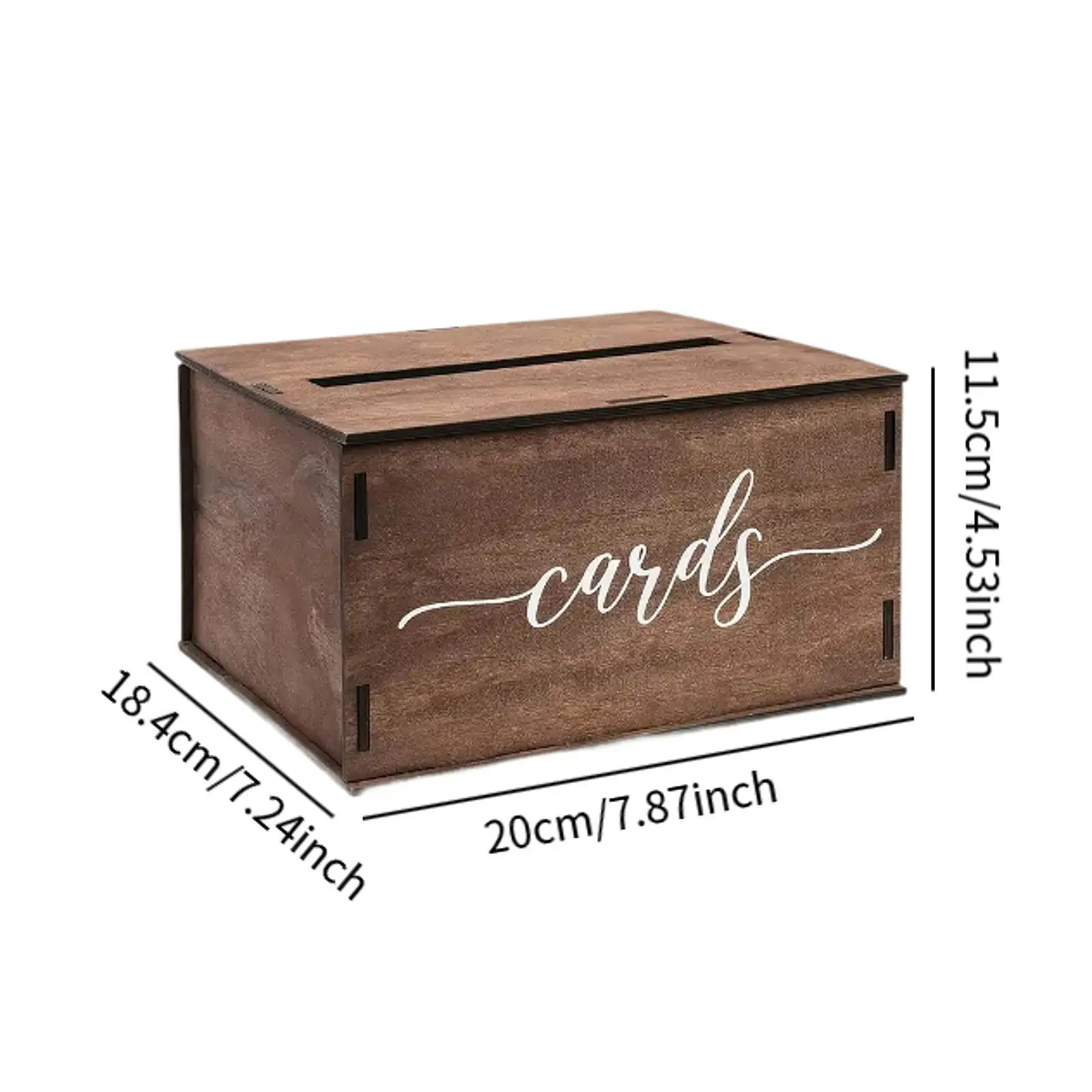 Vintage Wood Wedding Card Box Classic Envelope Holder Wishing Well Organizer for Party Reception Event