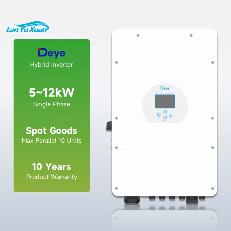 

Deye EU 5kW 8kW 10kW 12kW Single Phase Hybrid Solar Inverter Pure Sine Wave MPPT Power Inverter