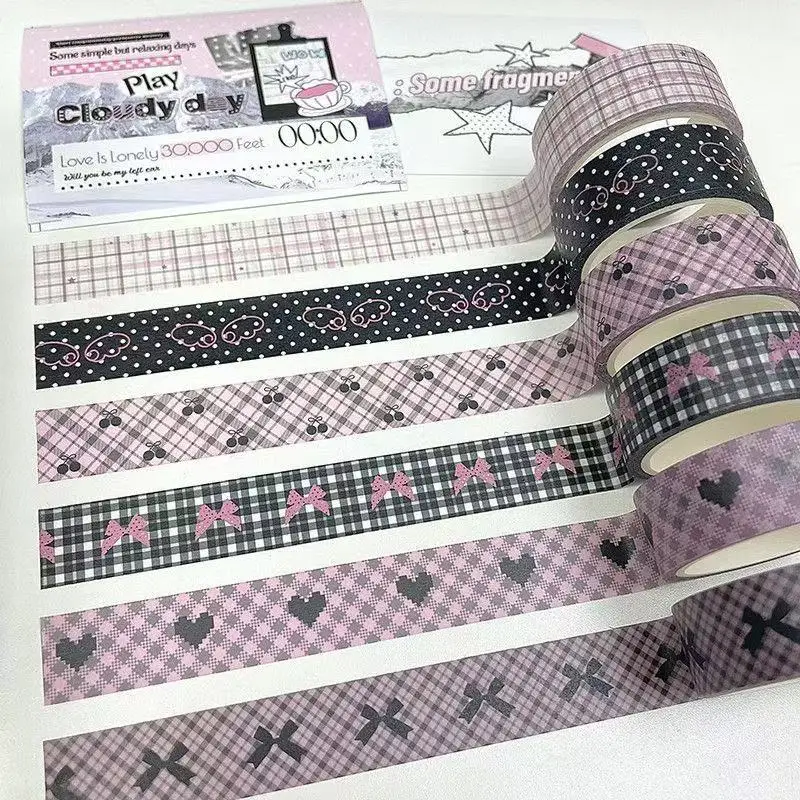 1,5 cm x 5 m Retro-Themen-Washi-Tape mit Blumen- und Karomuster für DIY-Scrapbooking, Journal, Handarbeiten, Geschenkdekoration. – Detail 8