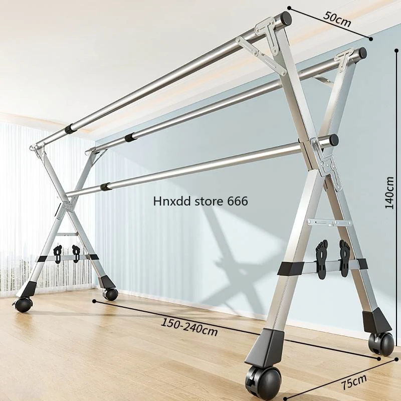 

Clothes drying rack floor-to-ceiling folding indoor household balcony bedroom outdoor retractable clothes rod