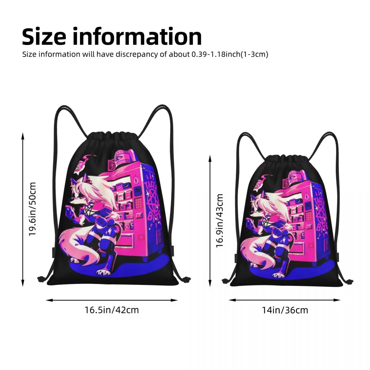 Helluva Boss Loona Drawstring Backpack Sports Gym Bag Anime String Sackpack for Exercise