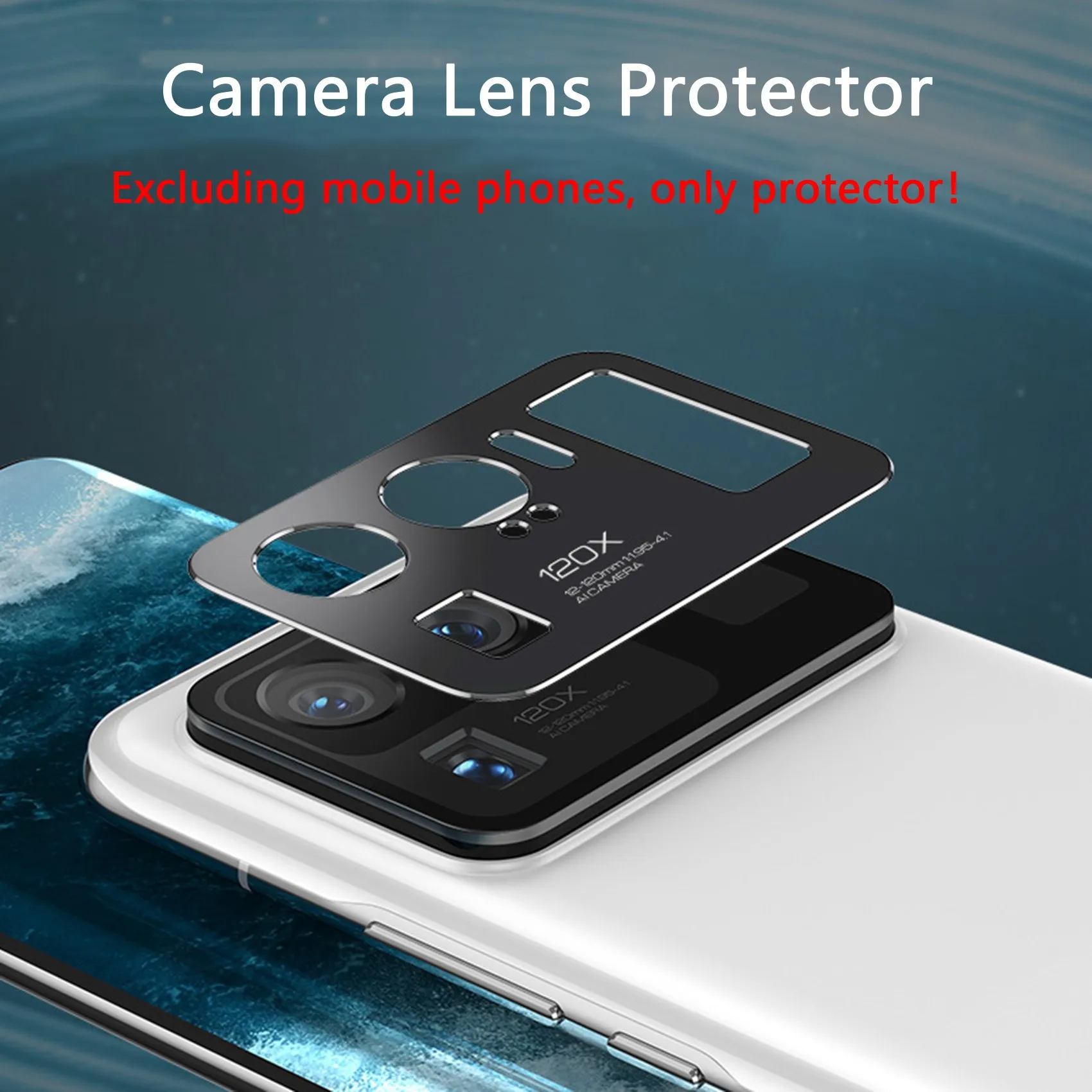 Camera Lens Protector for Xiaomi Mi 11 Ultra Case Protector Metal Camera Cover for Mi11 Ultra Protection Film(Black)