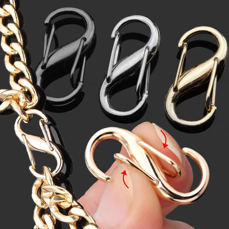 Metal Buckle for Repair Connect Shorten Bag Shoulder S-Type Shape Keychain Snap Clasp Trigger Hook Making DIY Key Ring Holder