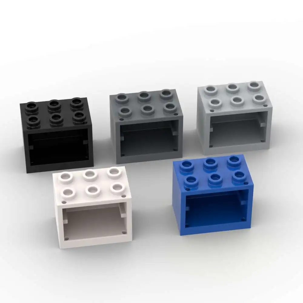 Moc 10 pçs 92410 2x3x2 recipiente armário de tijolo oco empilhamento substituível bloco de construção brinquedos adultos meninos presentes do feriado