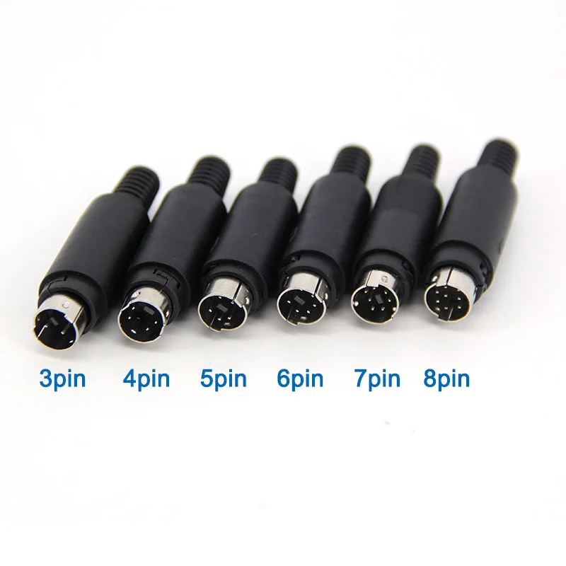 Mini DIN Plug 3/4/5/6/7/8 PIN Chassis Cable Mount Male Connector Socket 3-8Pin Welding Wire S Terminal Mini PS2 Male k