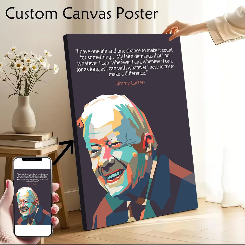 Jimmy Carter Quotes Printed Canvas Poster Personalized High Quality Wall Art Paintings for Decor Living Room Decorating Interior