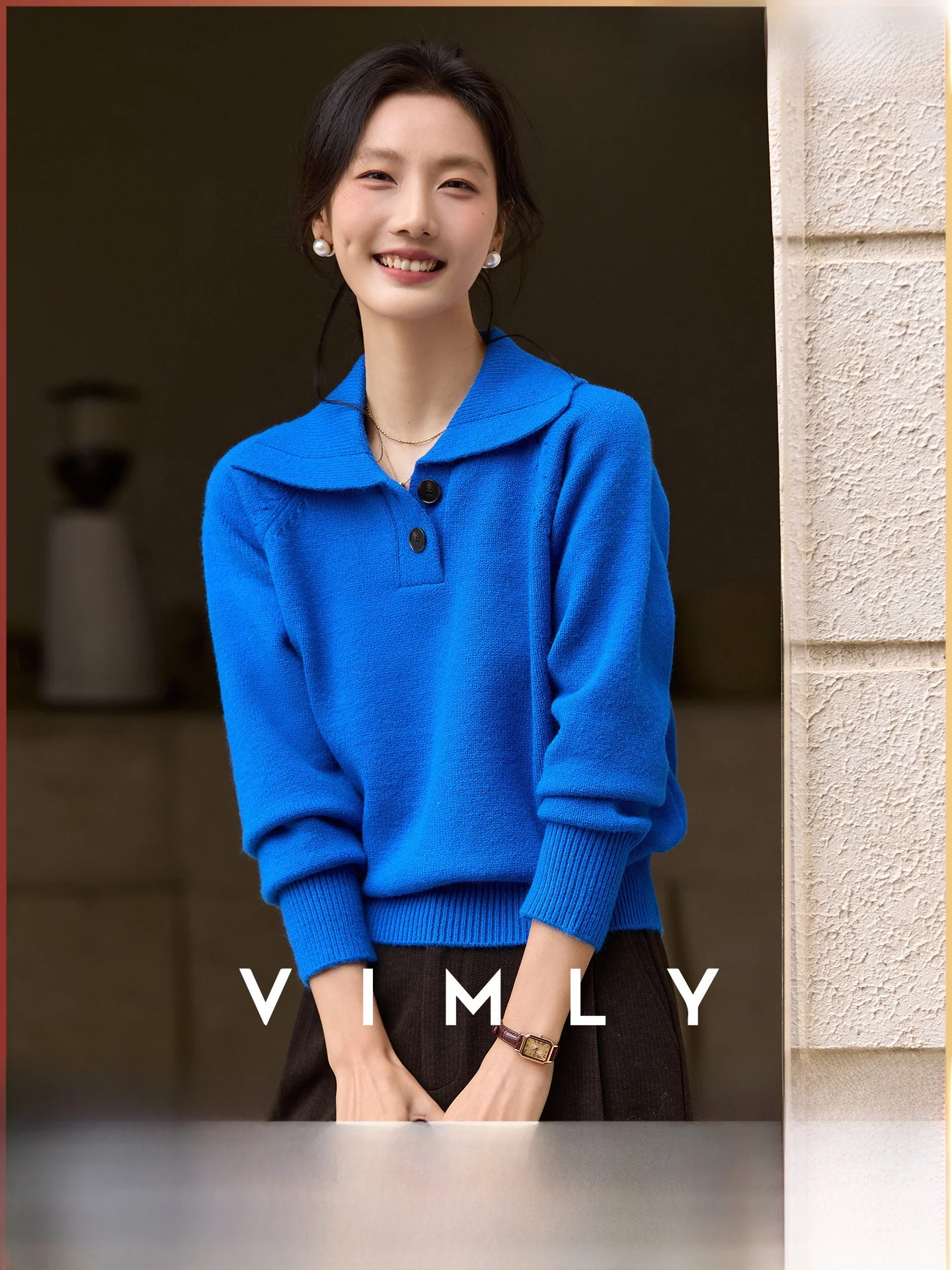 

Утепленный вязаный пуловер с отложным воротником для женщин: новая зимняя коллекция, повседневный, мягкий, с длинными рукавами, теплый, однотонный топ