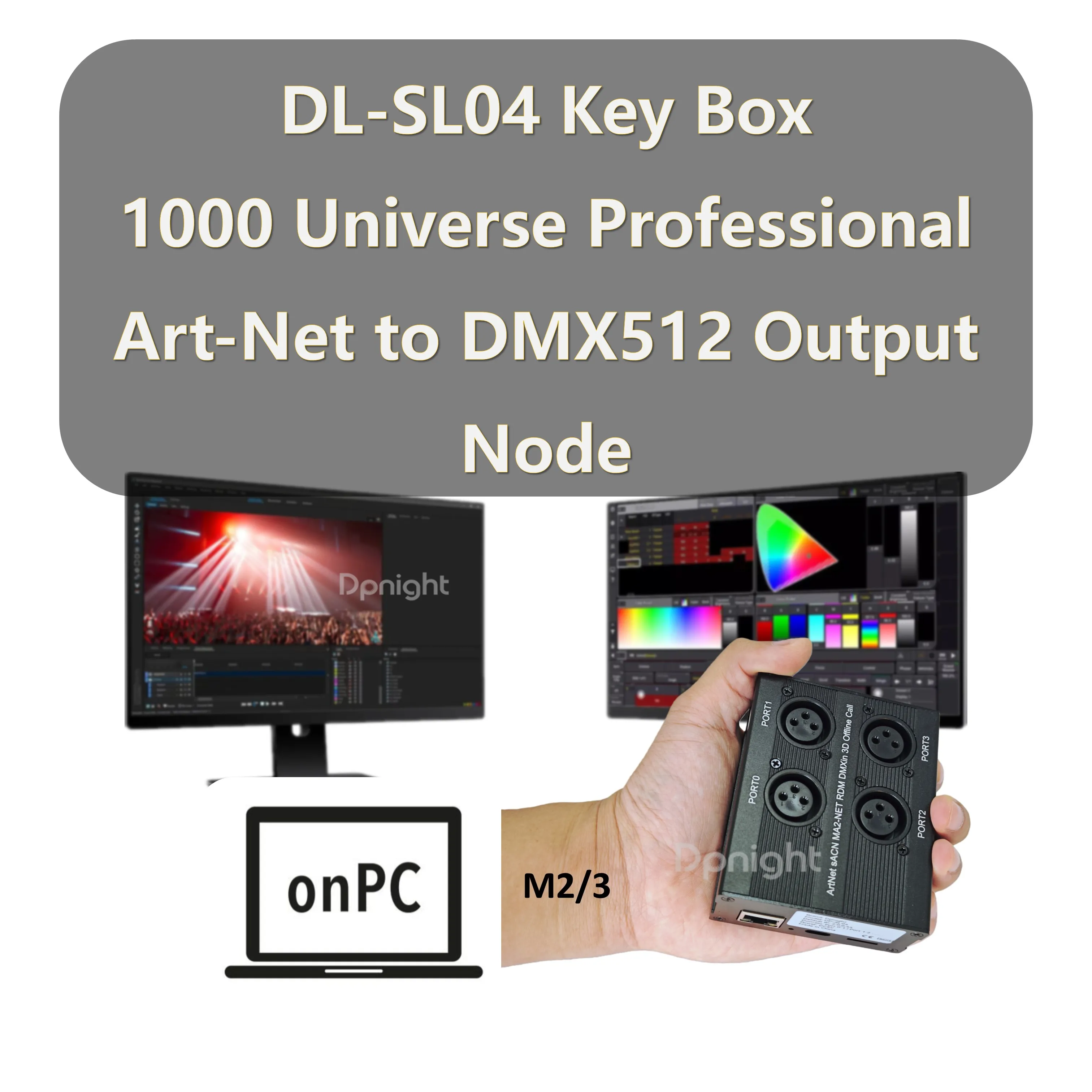 DL-SL04 Key Box - M23-1000 Universe Professional 4-Port Art-Net to DMX512 Output Node
