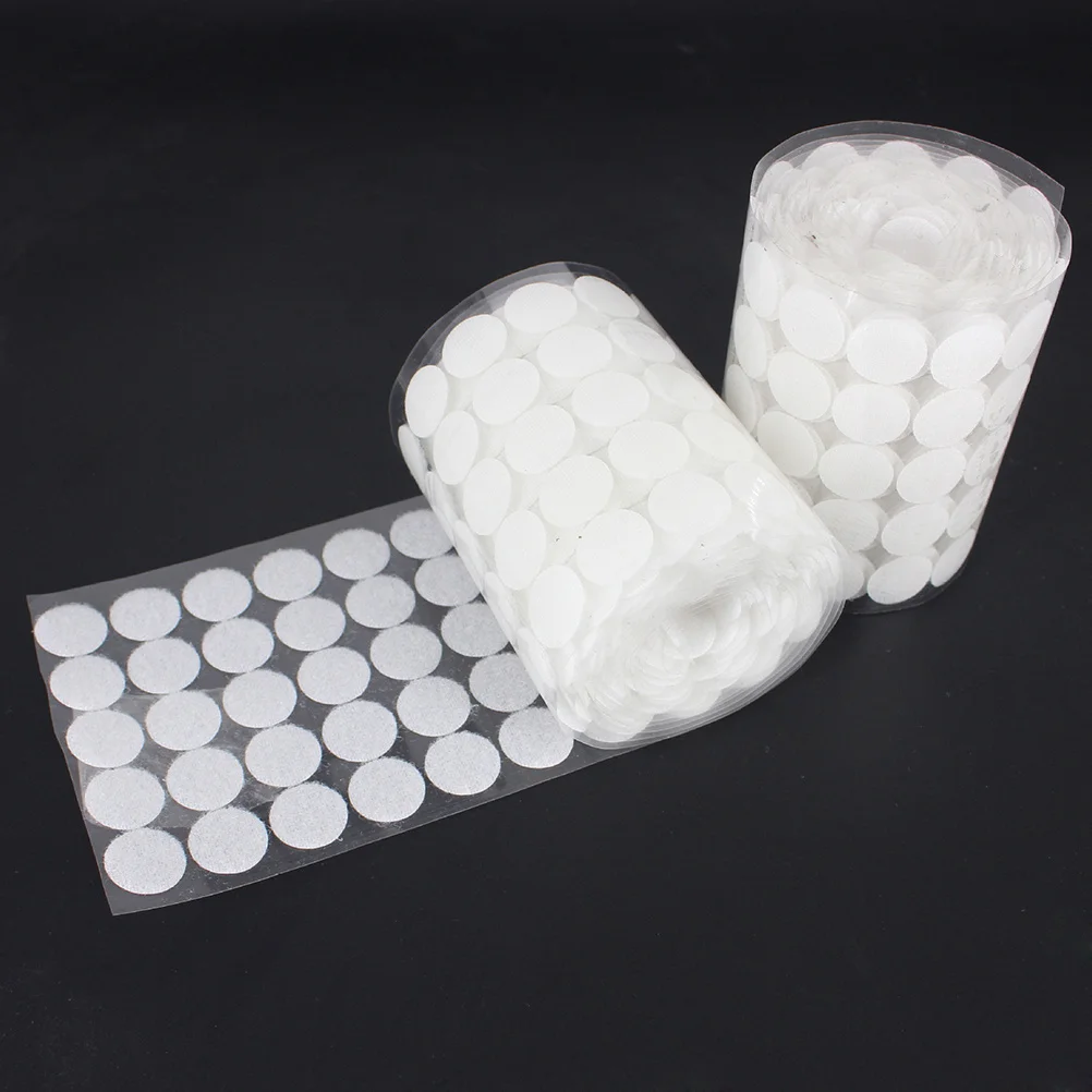 

300Pairs Self Adhesive Backing Hook Loop Tape Strong Stick Durable Fastener Dots for Home Office Plastic Glass Wall Use