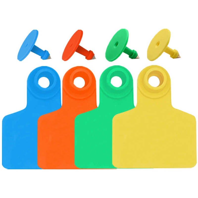 Многоцветная пластиковая бирка из ТПУ с коровьими ушками без надписей, крупный рогатый скот, овца, свинья, идентификационная карта животного, сделай сам, рукописный знак, 100 шт.