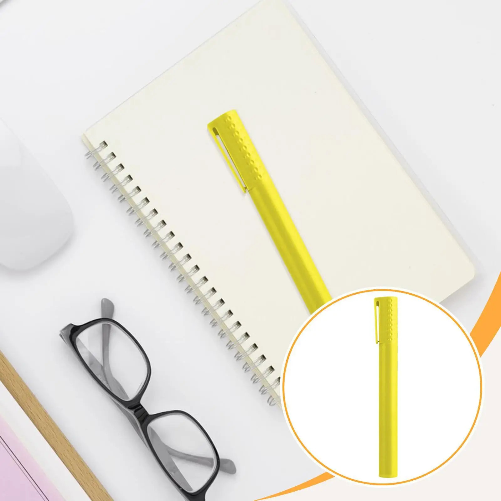 

Хайлайтер флуоресцентный желтый с маркером-зажимом для рисования книжных заметок