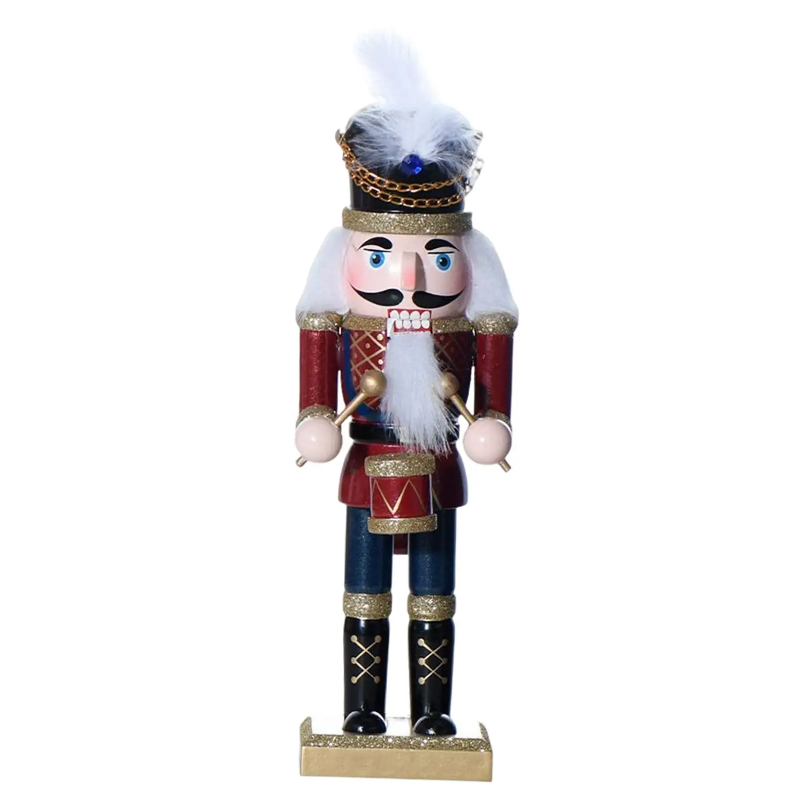 Nutcracker Figurine Decor Gift Festive Multipurpose Sturdy Party Favors Crafts Wooden Statue for Parties Desktop Holiday Window