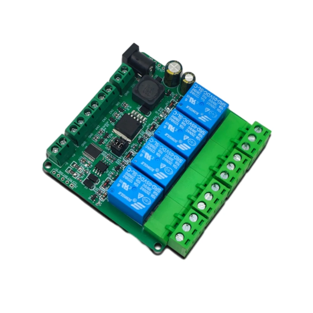 1PC DC7-24V Modbus RTU 1/2/4 Channel Relay Module Supports RS485/TTL UART Communication Interfaces with Relay Switch Light