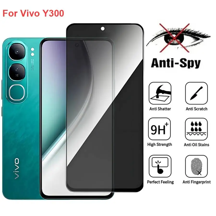 

Vivo Y300 V2416 Anti Spy Privacy Tempered Glass Protector Compatible For Vivoy300 Full Cover Screen Phone Film