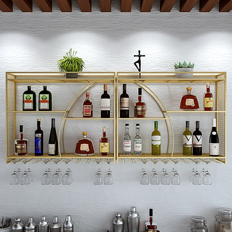 Movable Commercial Bar Cabinet Luxuy Whiskey Display Showcase Floating Shelf Wine Rack Farmhouse Refrigerated Vinoteca Furniture